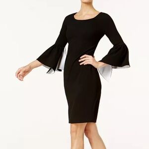 NWT Calvin Klein Split Bell-Sleeve Sheath Dress Size 14